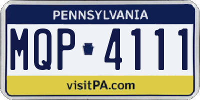 PA license plate MQP4111