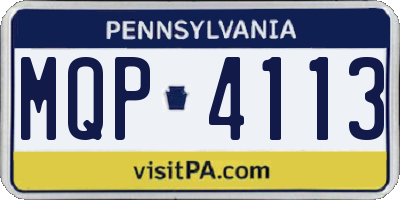 PA license plate MQP4113