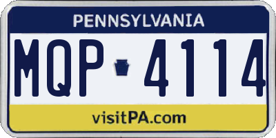 PA license plate MQP4114