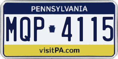 PA license plate MQP4115