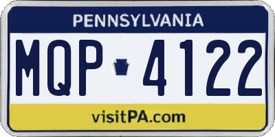 PA license plate MQP4122
