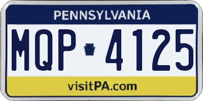 PA license plate MQP4125