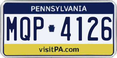 PA license plate MQP4126