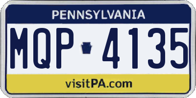 PA license plate MQP4135