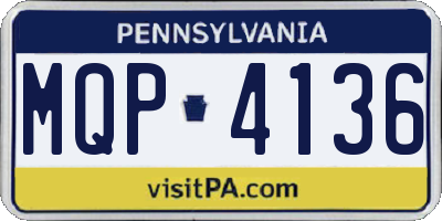 PA license plate MQP4136