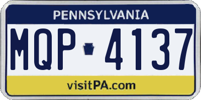 PA license plate MQP4137