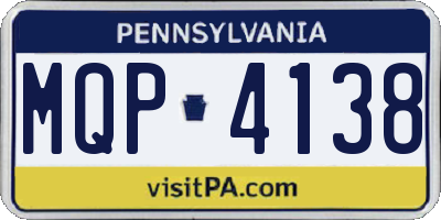 PA license plate MQP4138