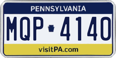 PA license plate MQP4140