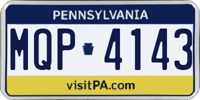 PA license plate MQP4143