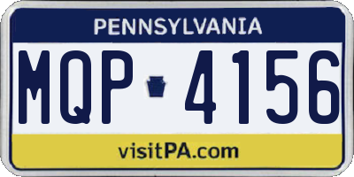PA license plate MQP4156