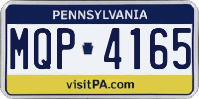 PA license plate MQP4165