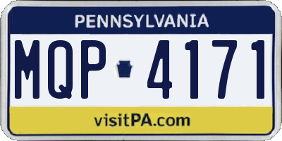 PA license plate MQP4171