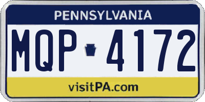 PA license plate MQP4172