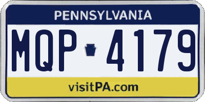 PA license plate MQP4179