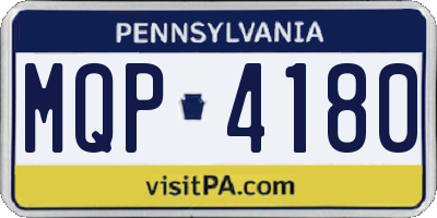 PA license plate MQP4180
