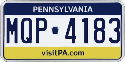 PA license plate MQP4183