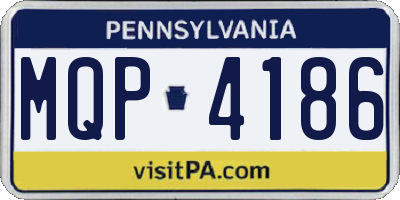 PA license plate MQP4186