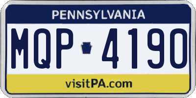PA license plate MQP4190