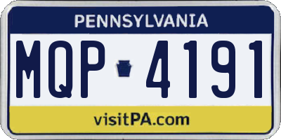 PA license plate MQP4191