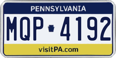 PA license plate MQP4192
