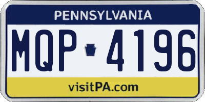PA license plate MQP4196