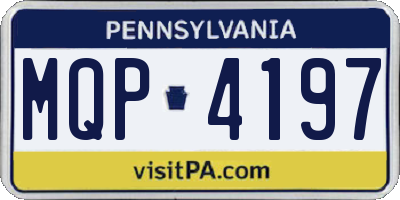 PA license plate MQP4197