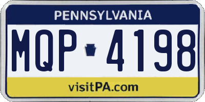 PA license plate MQP4198