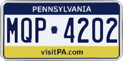 PA license plate MQP4202