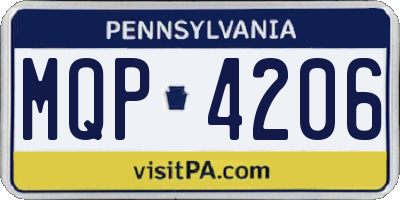 PA license plate MQP4206