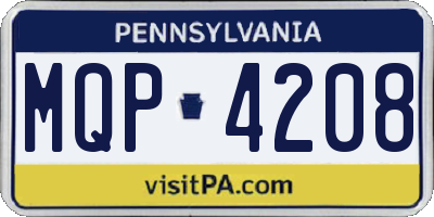 PA license plate MQP4208