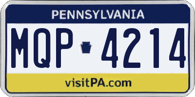 PA license plate MQP4214
