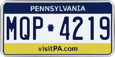 PA license plate MQP4219