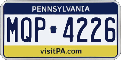 PA license plate MQP4226