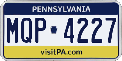 PA license plate MQP4227