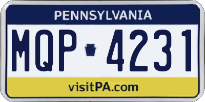 PA license plate MQP4231