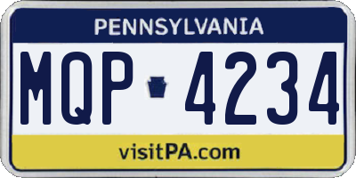 PA license plate MQP4234