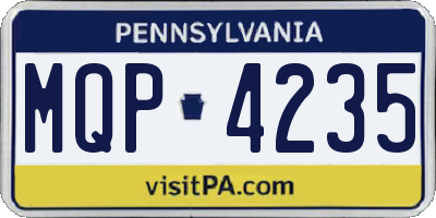 PA license plate MQP4235