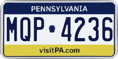 PA license plate MQP4236