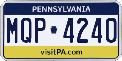 PA license plate MQP4240