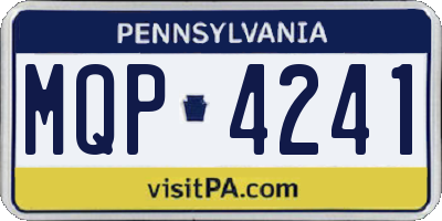 PA license plate MQP4241