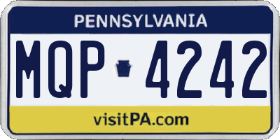 PA license plate MQP4242