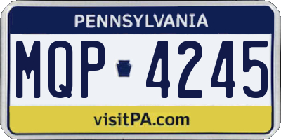 PA license plate MQP4245