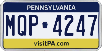 PA license plate MQP4247
