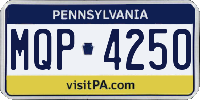 PA license plate MQP4250