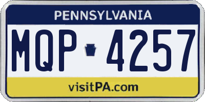 PA license plate MQP4257