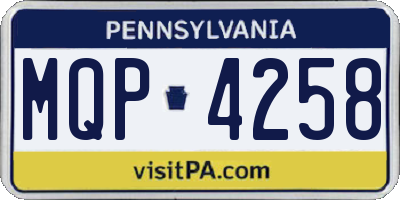 PA license plate MQP4258