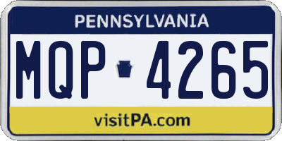 PA license plate MQP4265