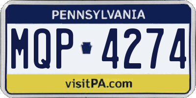 PA license plate MQP4274