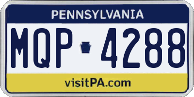 PA license plate MQP4288