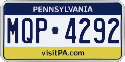 PA license plate MQP4292